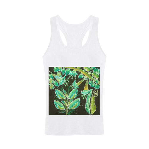 Irish Garden, Lime Green Flowers Dance in Joy Plus-size Men's I-shaped Tank Top (Model T32)