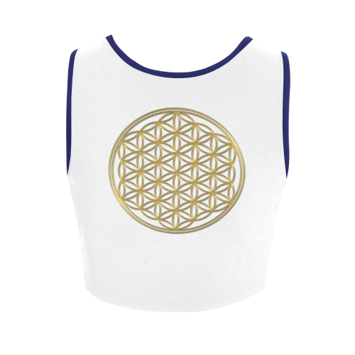 FLOWER OF LIFE gold Women's Crop Top (Model T42)