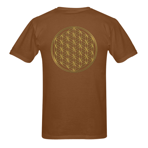 FLOWER OF LIFE gold Men's T-Shirt in USA Size (Two Sides Printing)