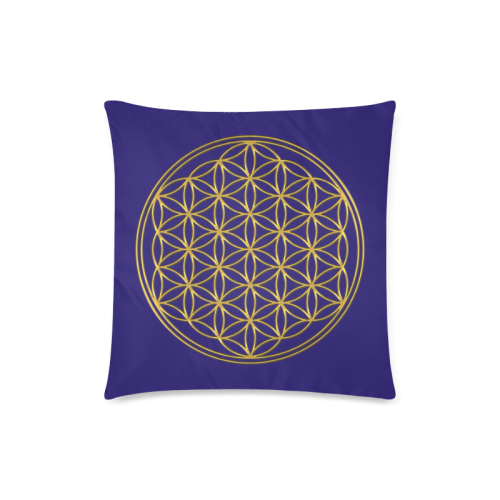 FLOWER OF LIFE gold Custom Zippered Pillow Case 18"x18"(Twin Sides)