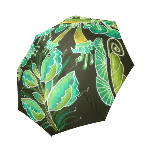 Irish Garden, Lime Green Flowers Dance in Joy Foldable Umbrella (Model U01)