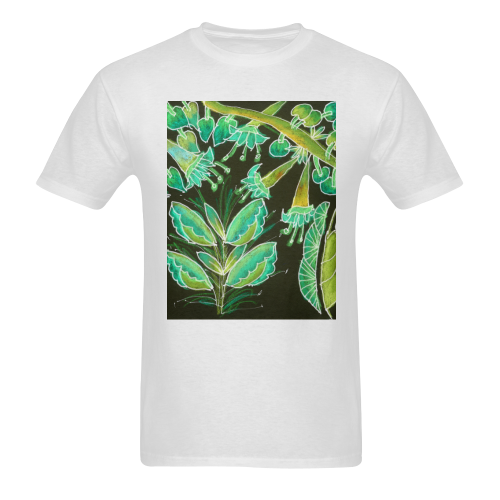 Irish Garden, Lime Green Flowers Dance in Joy Sunny Men's T- shirt (Model T06)