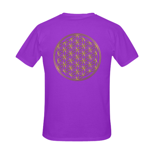 FLOWER OF LIFE gold Men's Slim Fit T-shirt (Model T13)