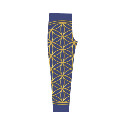 FLOWER OF LIFE gold Capri Legging (Model L02)