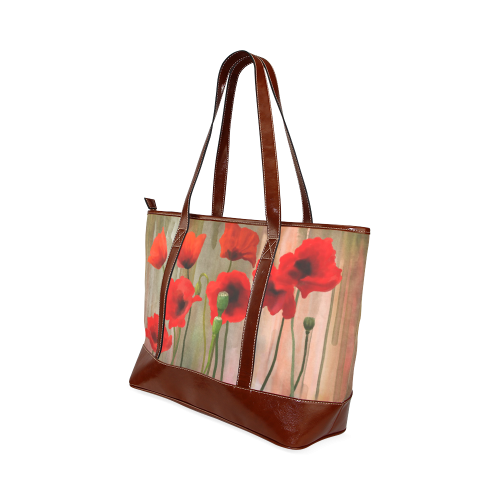 Poppies Tote Handbag (Model 1642)