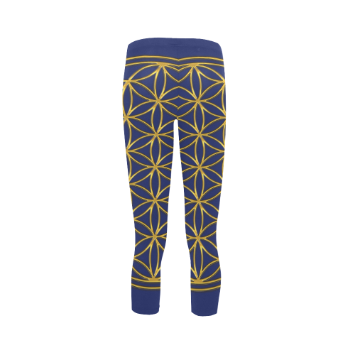 FLOWER OF LIFE gold Capri Legging (Model L02)