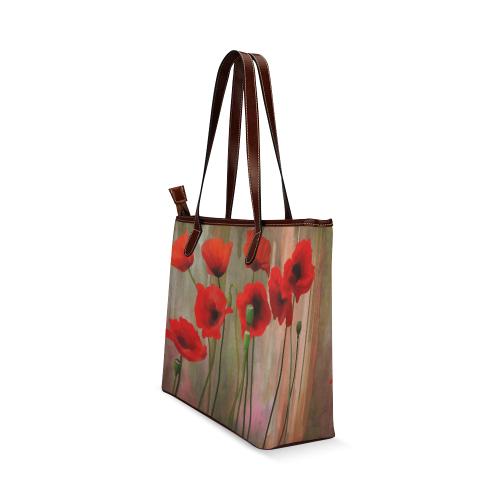 Poppies Shoulder Tote Bag (Model 1646)