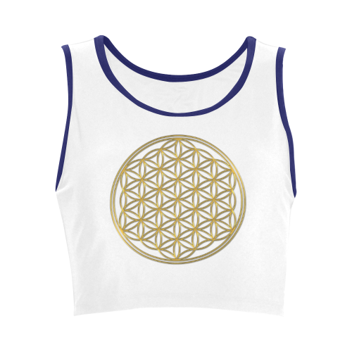 FLOWER OF LIFE gold Women's Crop Top (Model T42)