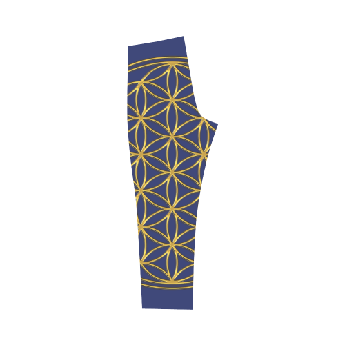 FLOWER OF LIFE gold Capri Legging (Model L02)