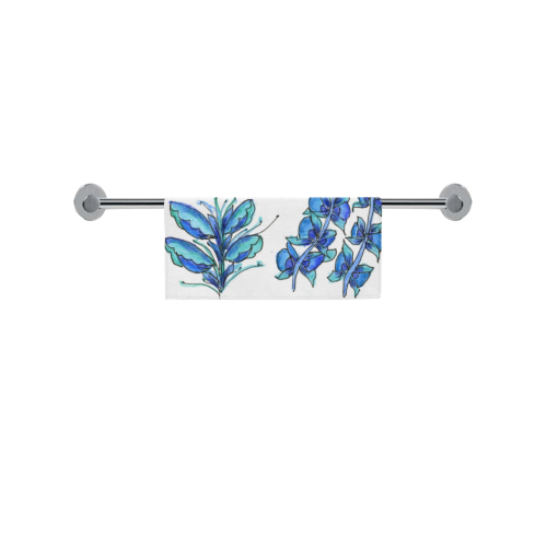Pretty Blue Flowers, Aqua Garden Zendoodle Square Towel 13“x13”