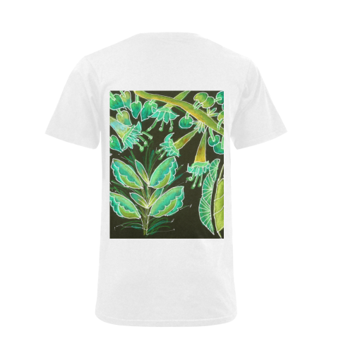 Irish Garden, Lime Green Flowers Dance in Joy Men's V-Neck T-shirt (USA Size) (Model T10)