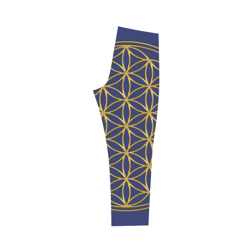 FLOWER OF LIFE gold Capri Legging (Model L02)