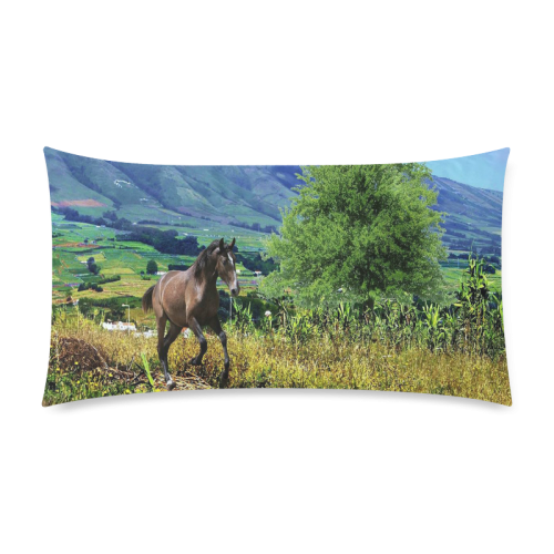 Mountain Side Gallop Custom Rectangle Pillow Case 20"x36" (one side)