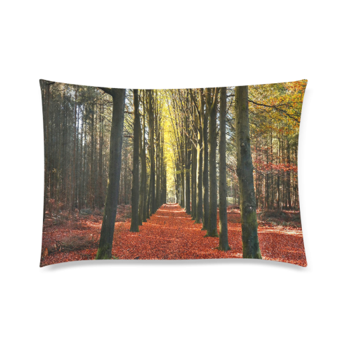 Autumn Forest Path Custom Zippered Pillow Case 20"x30" (one side)