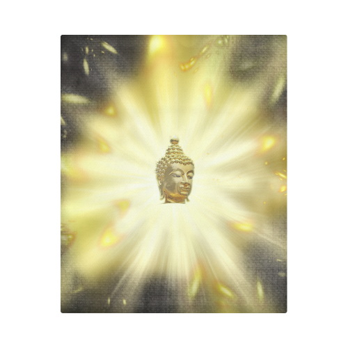 head of golden buddha in Asian light with a dark edge Duvet Cover 86"x70" ( All-over-print)