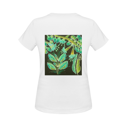 Irish Garden, Lime Green Flowers Dance in Joy Women's Classic T-Shirt (Model T17）