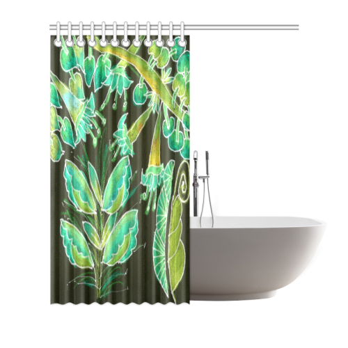 Irish Garden, Lime Green Flowers Dance in Joy Shower Curtain 66"x72"