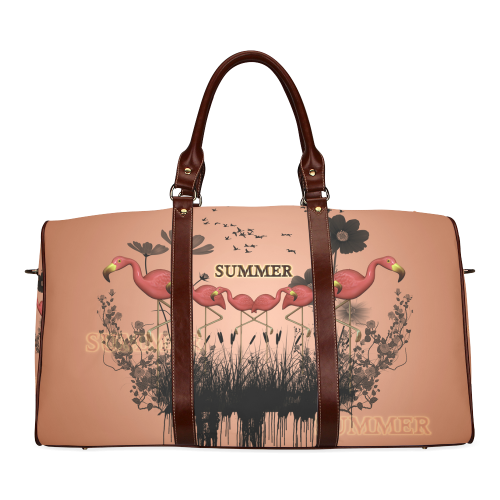 Summer design with flamingo Waterproof Travel Bag/Large (Model 1639)