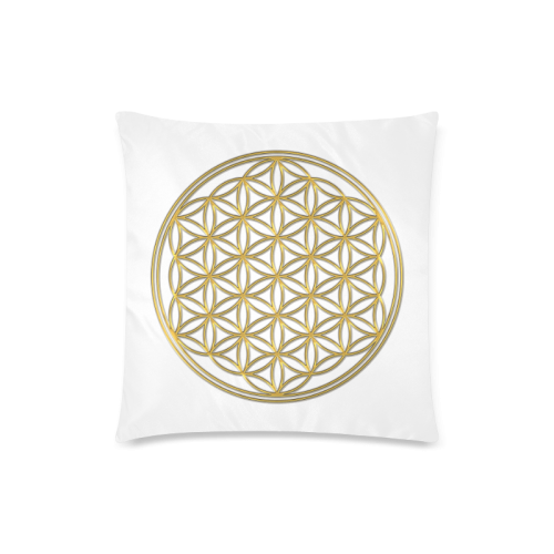 FLOWER OF LIFE gold Custom Zippered Pillow Case 18"x18" (one side)