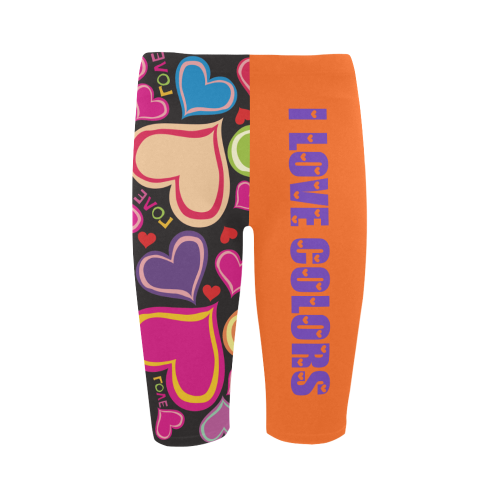 Heart Message: I LOVE COLORS Hestia Cropped Leggings (Model L03)