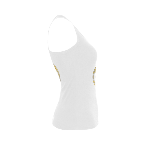 FLOWER OF LIFE gold Women's Shoulder-Free Tank Top (Model T35)