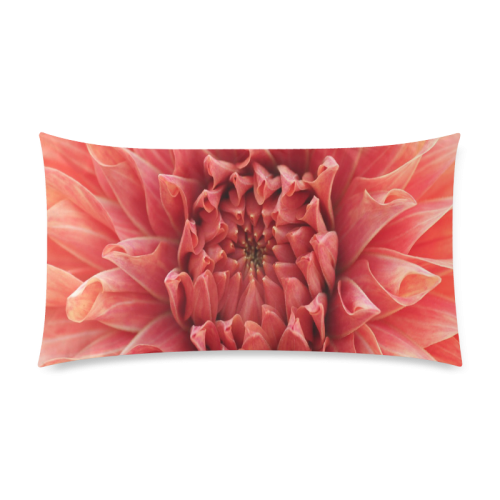 Bright Red Dahlia Flower Custom Rectangle Pillow Case 20"x36" (one side)