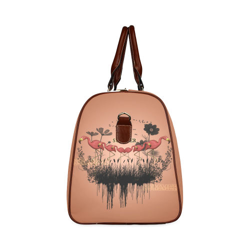Summer design with flamingo Waterproof Travel Bag/Large (Model 1639)