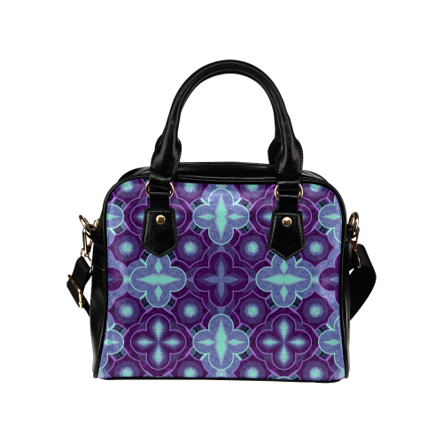 Purple blue pattern Shoulder Handbag (Model 1634)