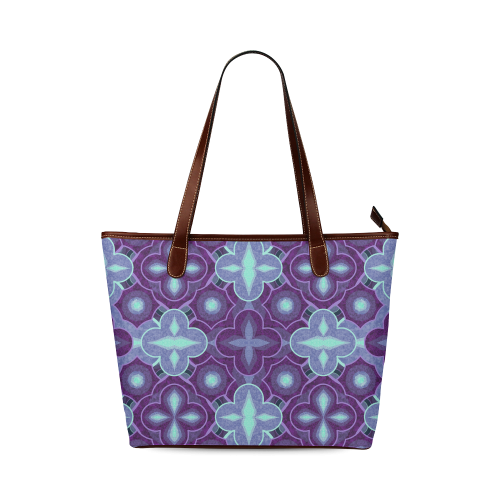 Purple blue pattern Shoulder Tote Bag (Model 1646)