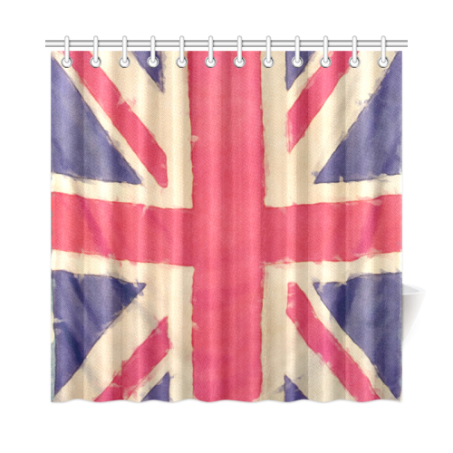 British UNION JACK flag grunge style Shower Curtain 72"x72"