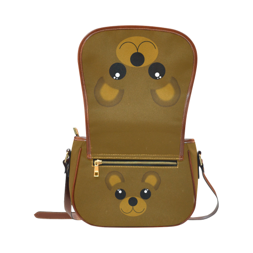 Kawaii Brown Bear Saddle Bag/Small (Model 1649) Full Customization