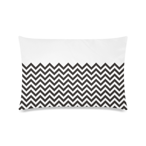 HIPSTER zigzag chevron pattern black & white Custom Zippered Pillow Case 16"x24"(Twin Sides)