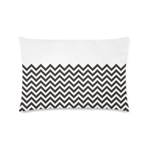 HIPSTER zigzag chevron pattern black & white Custom Rectangle Pillow Case 16"x24" (one side)