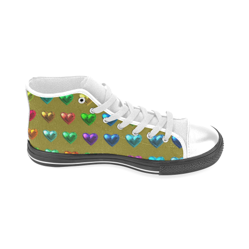 shiny hearts 6 Men’s Classic High Top Canvas Shoes (Model 017)