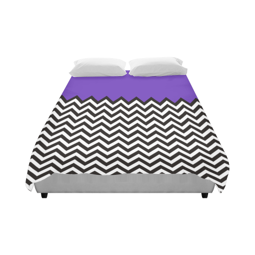 HIPSTER zigzag chevron pattern black & white Duvet Cover 86"x70" ( All-over-print)