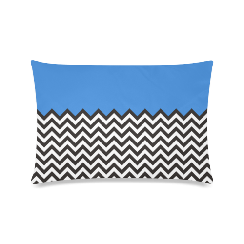 HIPSTER zigzag chevron pattern black & white Custom Zippered Pillow Case 16"x24"(Twin Sides)