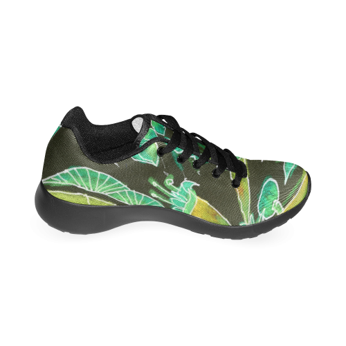 Irish Garden, Lime Green Flowers Dance in Joy Men’s Running Shoes (Model 020)