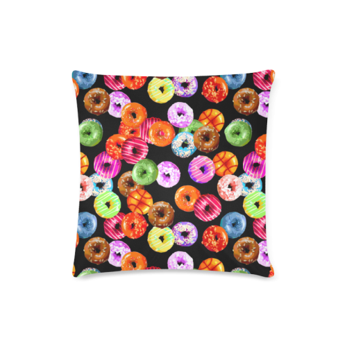 Colorful Yummy DONUTS pattern Custom Zippered Pillow Case 16"x16"(Twin Sides)