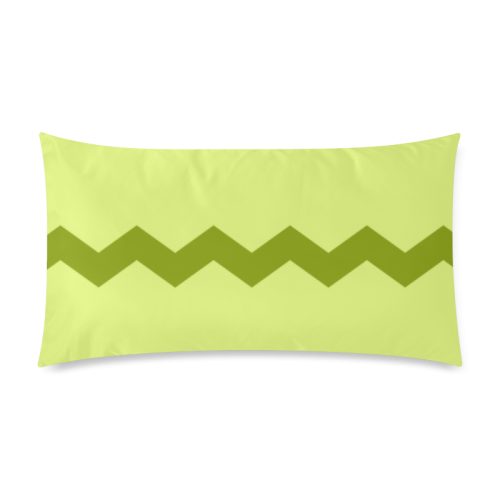 Green Chevron Rectangle Pillow Case 20"x36"(Twin Sides)