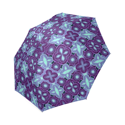 Purple blue seamless pattern Foldable Umbrella (Model U01)