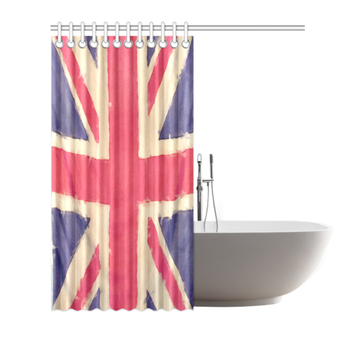 British UNION JACK flag grunge style Shower Curtain 72"x72"