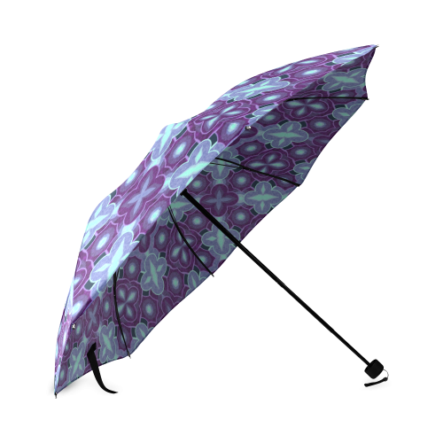 Purple blue seamless pattern Foldable Umbrella (Model U01)