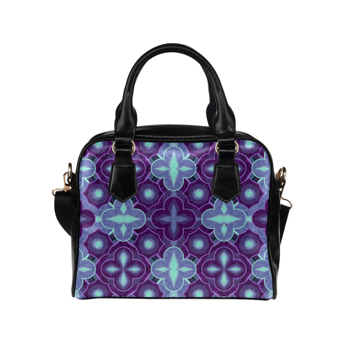Purple blue pattern Shoulder Handbag (Model 1634)