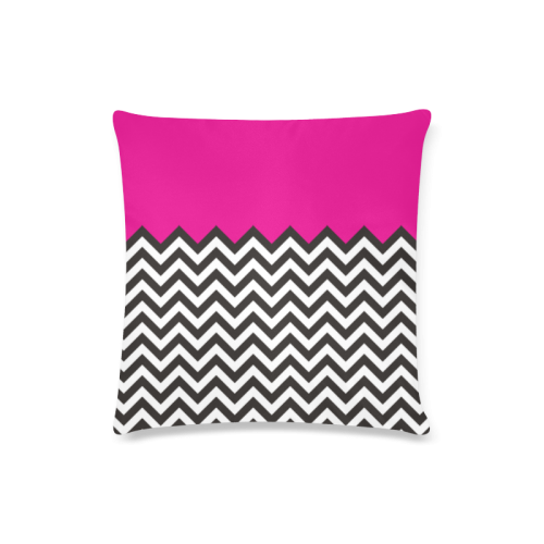 HIPSTER zigzag chevron pattern black & white Custom Zippered Pillow Case 16"x16"(Twin Sides)