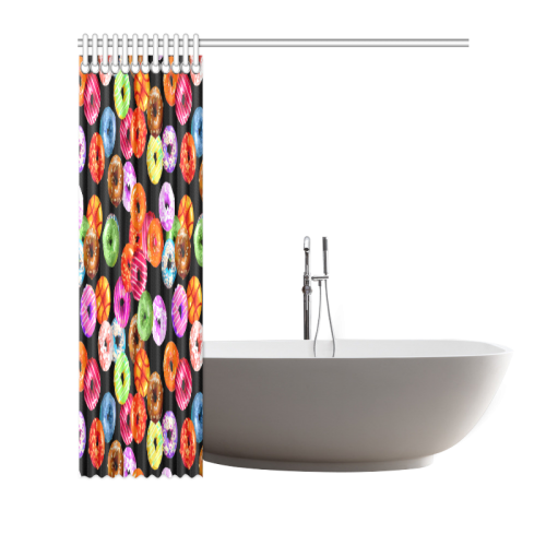 Colorful Yummy DONUTS pattern Shower Curtain 66"x72"