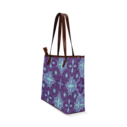 Purple blue pattern Shoulder Tote Bag (Model 1646)