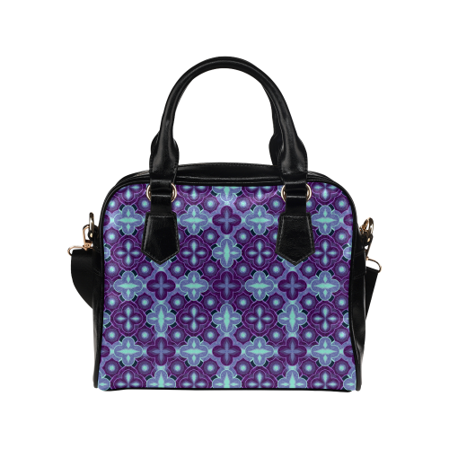 Purple blue seamless pattern Shoulder Handbag (Model 1634)