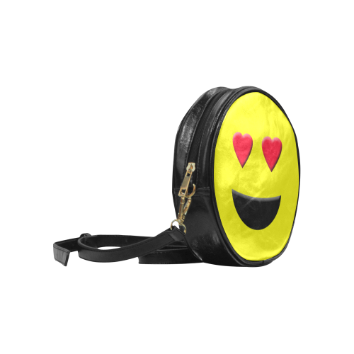 Emoticon Heart Smiley Round Sling Bag (Model 1647)