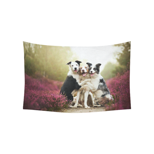 Dog Friendship Cotton Linen Wall Tapestry 60"x 40"