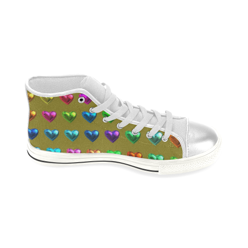shiny hearts 6 Women's Classic High Top Canvas Shoes (Model 017)